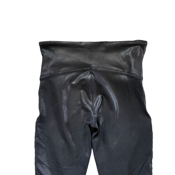 SPANX Faux Leather Moto Leggings Black Size Medium - Picture 6 of 9